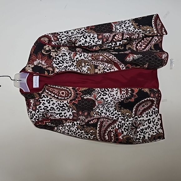 Alfred Dunner Paisley Floral Butterfly Open Front Jacket Size 10 - Picture 1 of 9